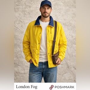 Vintage London Fog Yellow Rain Jacket Windbreaker SZ LRG